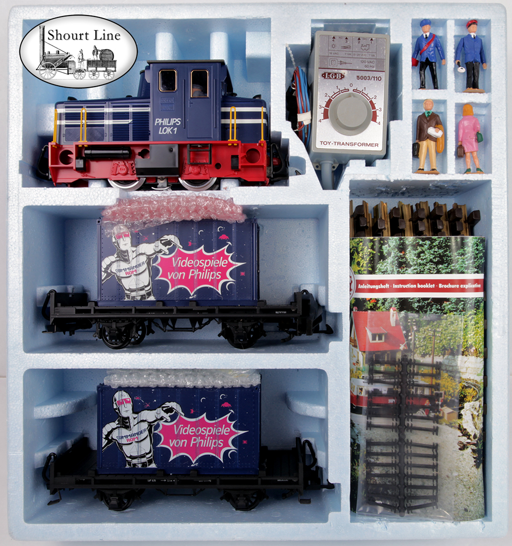 LGB 20412PV Philips GMBH Videospiele Diesel Loco Freight Tralin Starter Set - box with lid off view