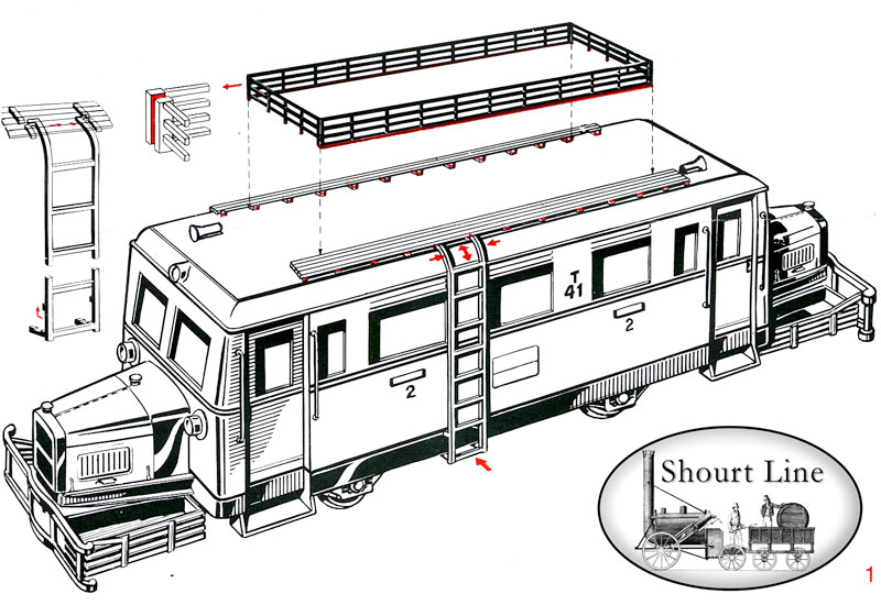 G Scale LGB 2066 Wismarer Railbus Locomotive New fig 1 how to glue roof rack