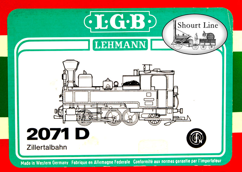 LGB 2071D ZILLERTRAL BAHN 0-6-2 Steam Loco Smoke Lights German NEW box label