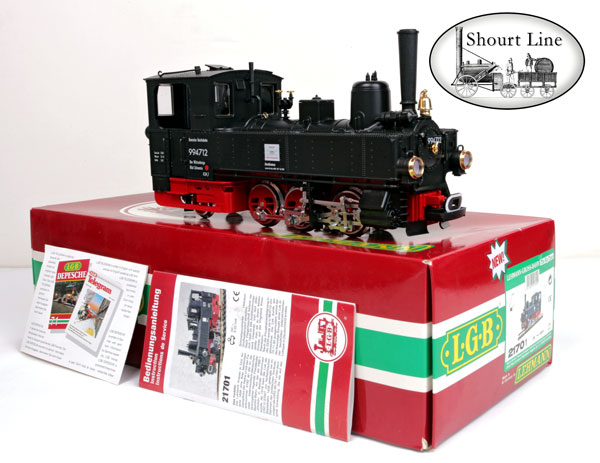 LGB 21701 German Railroad 0-6-2 Steam Engine Smoker & Lights