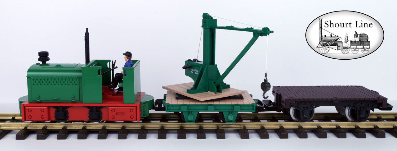 LGB 21910 Open Field Locomotive NEW right side view on track pulling 2 cars