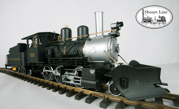 G Scale LGB 28192 Pennsylvania Steam Mogul Loco Sound Smoke Firebox Lights Rare Black Snow Plow w box right front side view