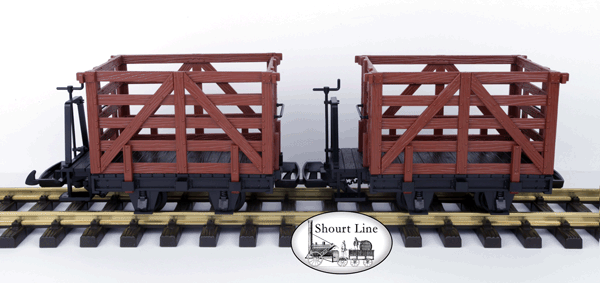 LGB 40180 2 pack FRR Field Railroad Multi Puropse Cars in Box Sleeve NEW annimated side view of fences on 1 car