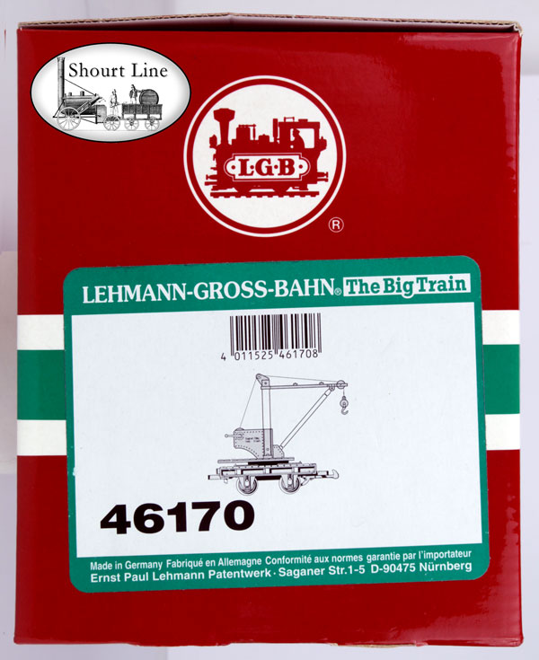 G Scale LGB 46170 FRR Field Railroad Car w Operating Crane Box Label