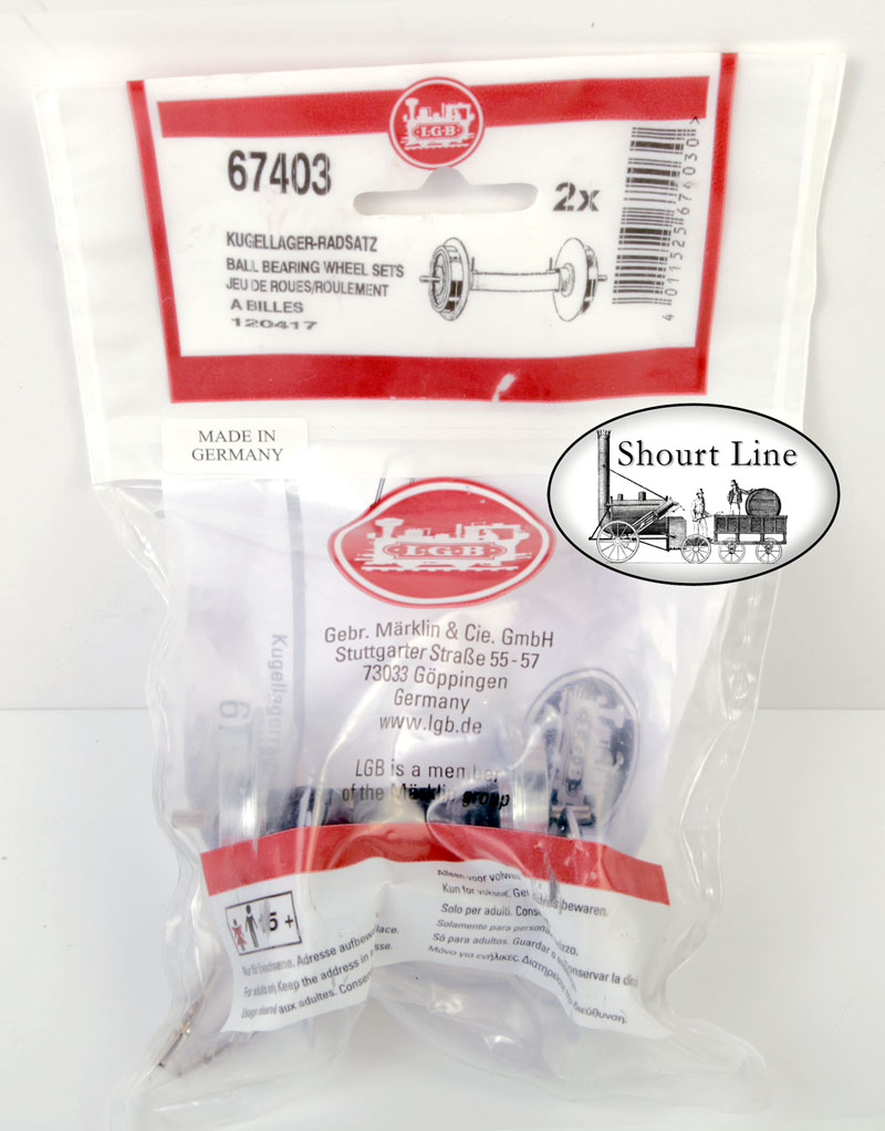 G Scale LGB 67403 Ball Bearing Wheel Set w 4 pwr connectors sealed bag