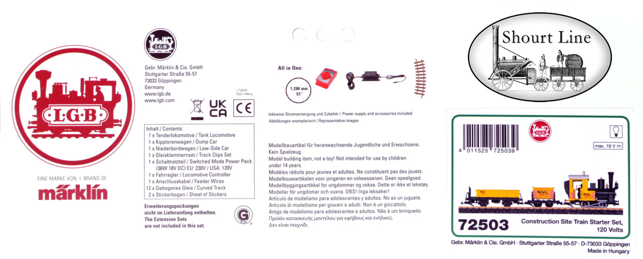 LGB 72503 Construction Site Train Starter Set box side view