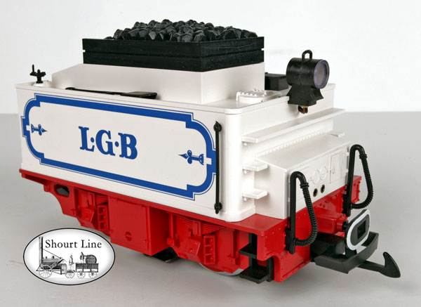 G Scale LGB 2317-6 Motorized Circus White Tender + Power Cable + Fireman Walkway NEW