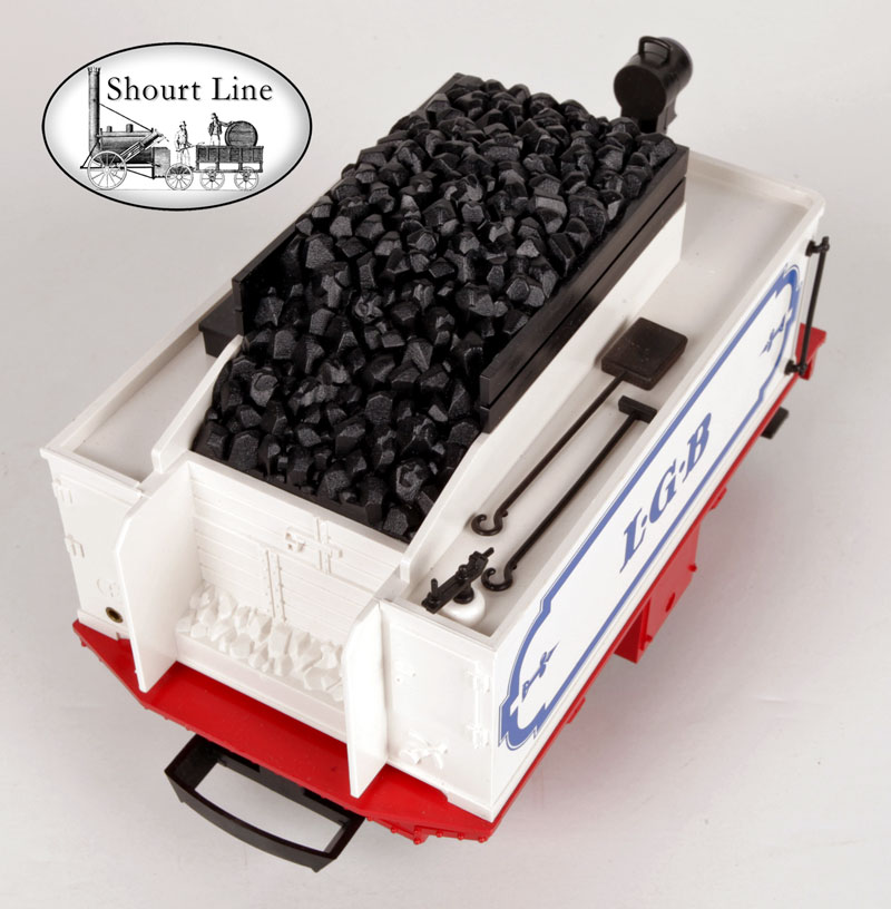 G Scale LGB 2317-6 Motorized Circus White Tender + Power Cable + Fireman Walkway NEW
