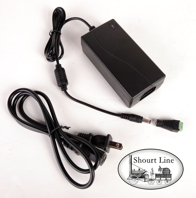 Shourt Line SL-PS120-5-24 5 amp 24 volt DC high efficiency short circuit protected power supply with AC 3 wire grounded US 3 prong power plug.