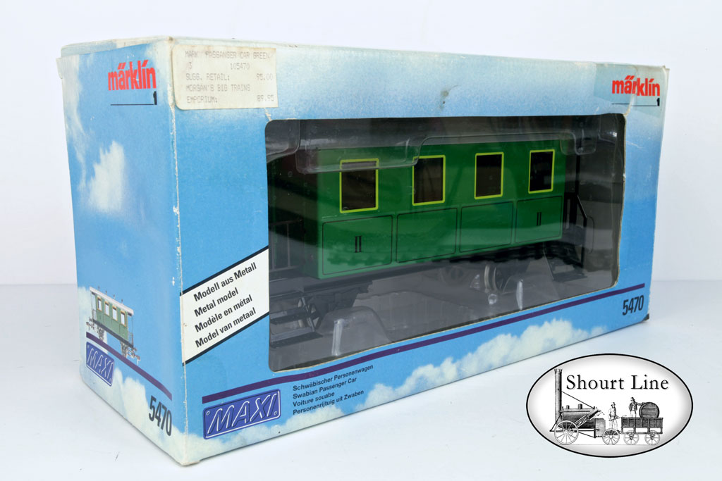 Marklin 5470 Maxi Class II Green Passenger Car Gauge 1 NEW - box with carrier and car