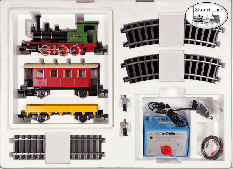 LGB Compatible Marklin Maxi 5441 Steam Starter Set right on track front right view with engineer and fireman