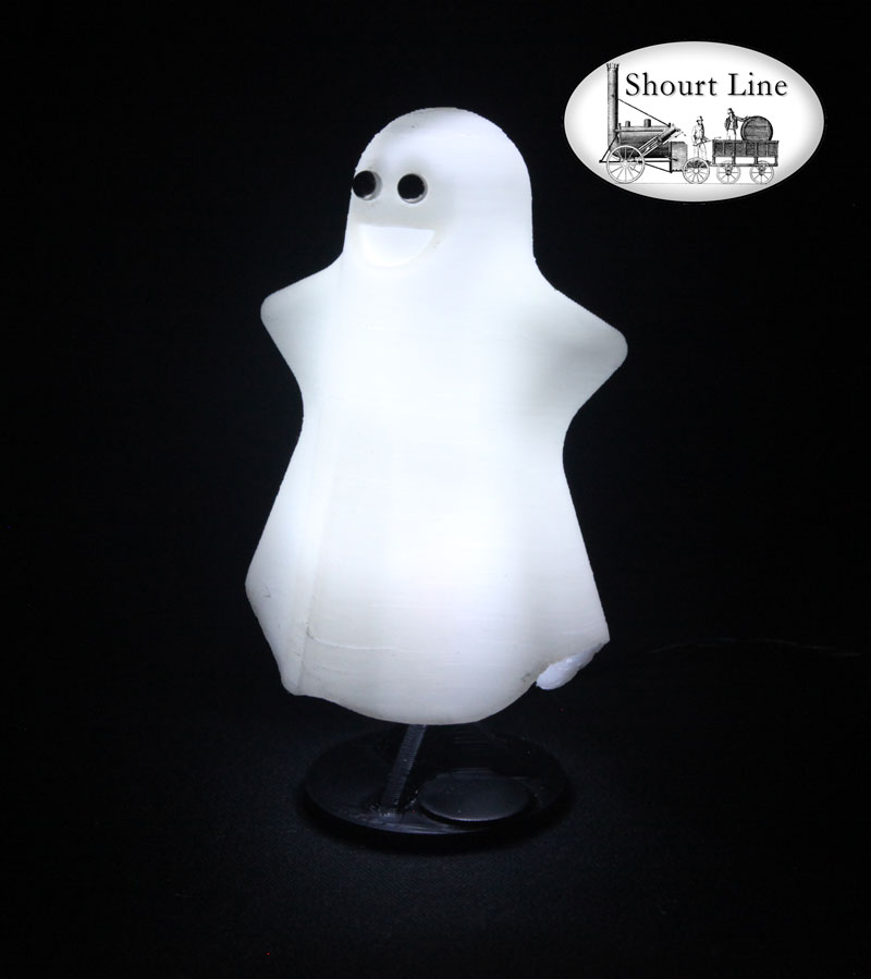 G Scale SL 9821001 Dancing LED Ghost mounted on a magnet mounted post for floor mouning on any car or surface